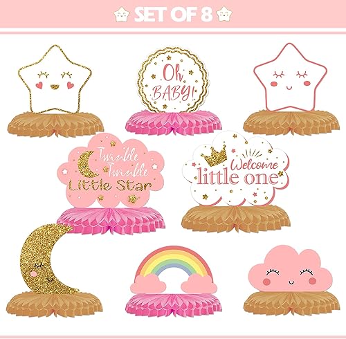 LINGTEER Twinkle Twinkle Little Star - Centros de mesa de panal de abejas – Saludos a Baby Shower Primer Cumpleaños Welcome Little One Party