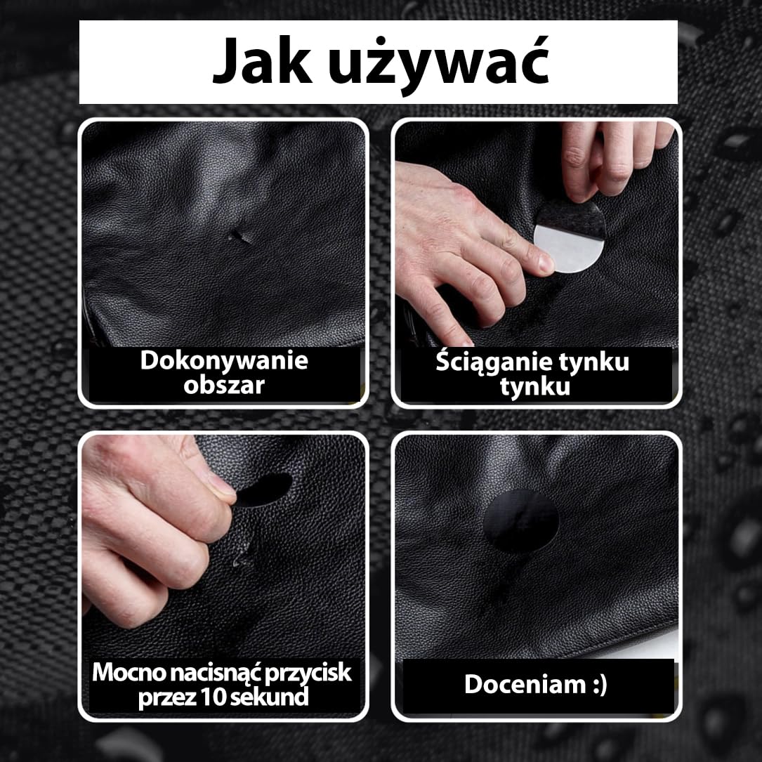 aZengear Naszywki do naprawy kurtek puchowych | wstępnie wycięte, samoprzylepne, miękkie, wodoodporne, odporne na rozdarcie tkanina nylonowa Rip-Stop do mocowania otworów w odzieży (11 sztuk, czarne)