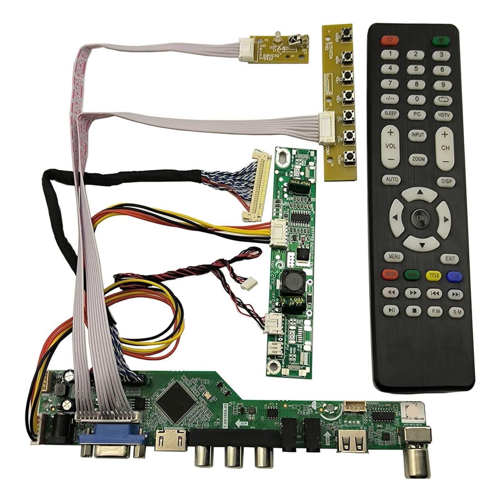 Kit monitor scheda driver controller TV + HDMI + USB + Aduio, compatibile for V236BJ1-LE1 V236BJ1-LE2 1366X768 Schermo LED LCD 30 pin Pannello LVDS(V236BJ1-LE2)