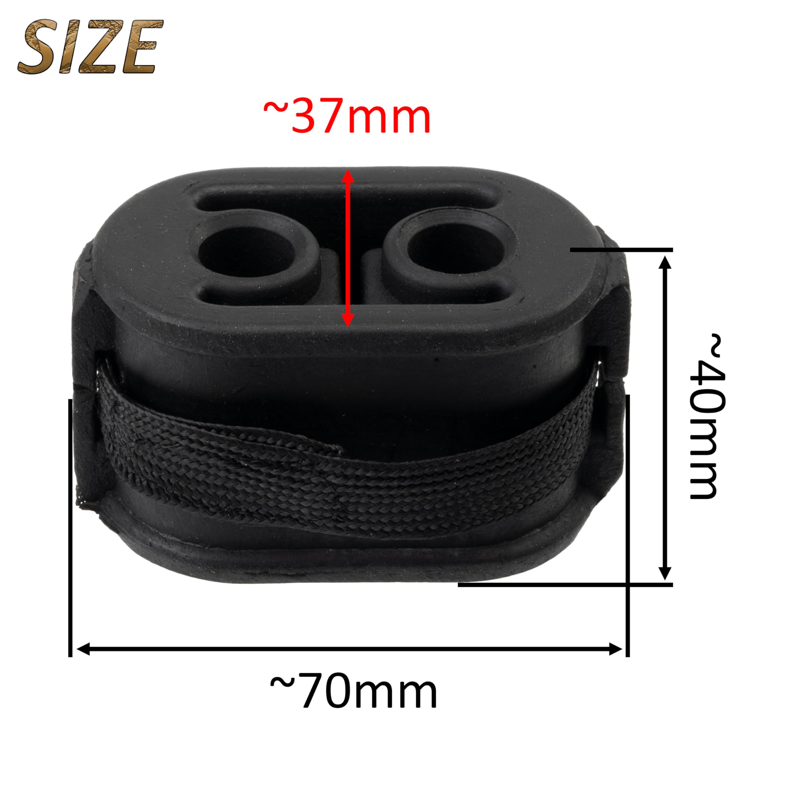 AERZETIX | Set di 3 supporti di scarico in gomma | compatibile con codici OEM 2065100QAB, 93865793, 8200012013, 206517872R, 91166194, 4422016, 4410148