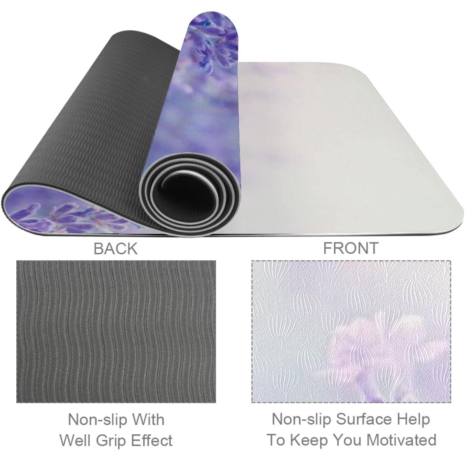 BTY ヨガマット Amazon.co.jp: ヨガマットラベンダーサイズ: 32x7 2/24x72インチ