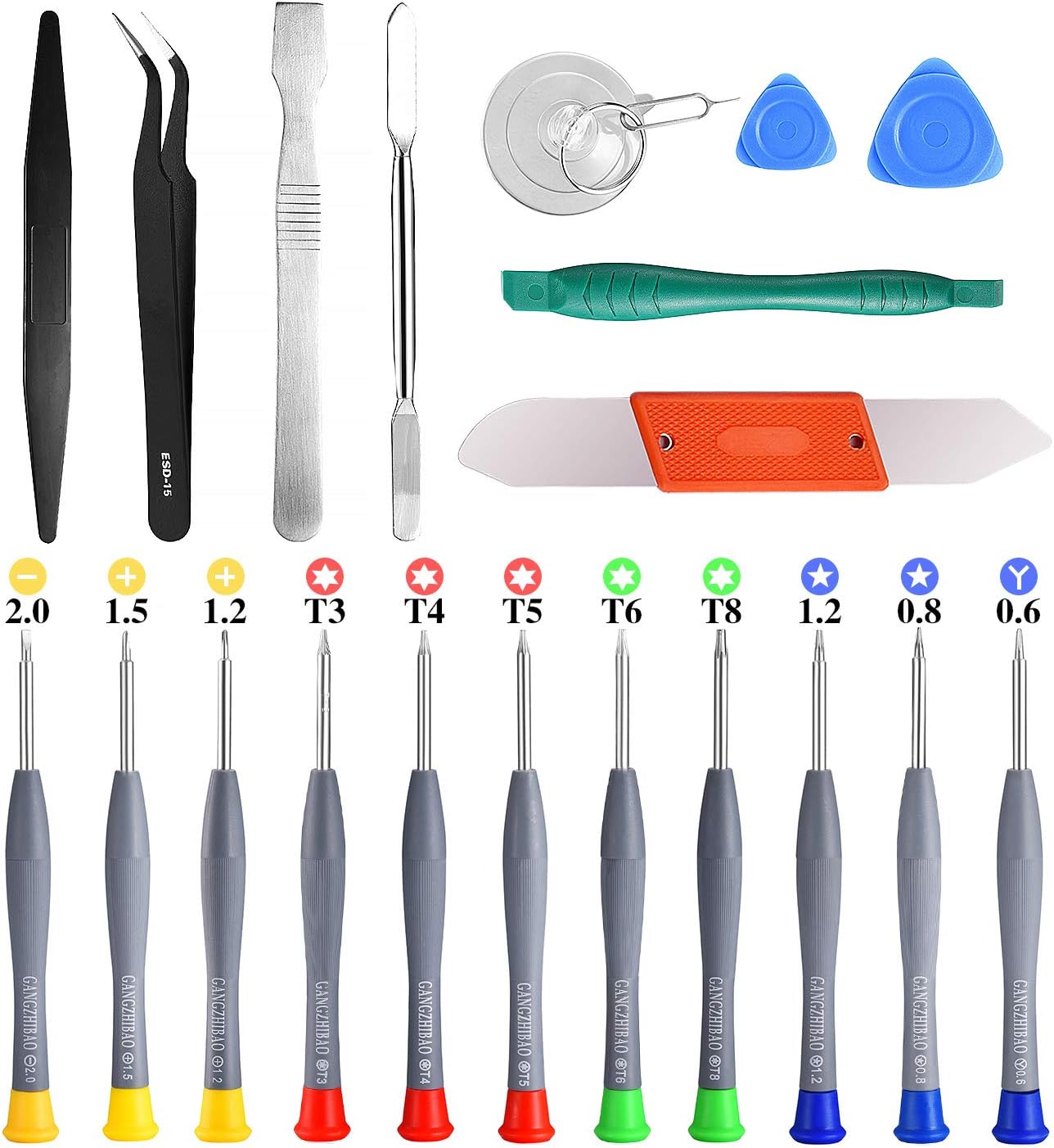 21pcs Precision Screwdriver Set Magnetic,GangZhiBao Repair Tools Kit for Fix Phone/iphone,Computer/PC,Tablet/Pad,Watch,PS4 - Replace Screen Battery Camera Small Electronics Open Pry Tool Kits Sets DIY