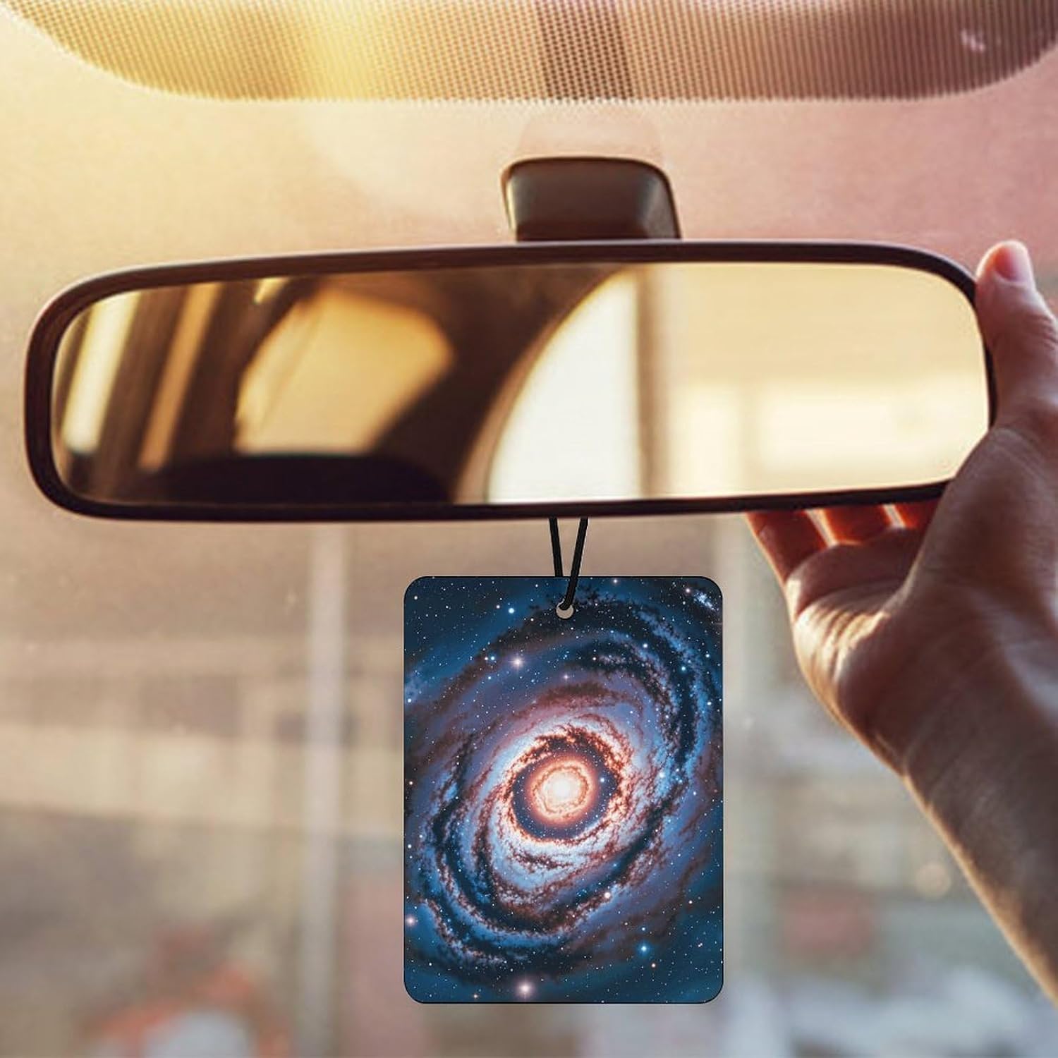 3PCS Planet Stars And Galaxy Car Air Freshener Hanging Scented Cards Cute Black Car Fresheners Long Lasting New Cars Scents for Women Men Natural Air Freshener with Lanyard Automotive Fr