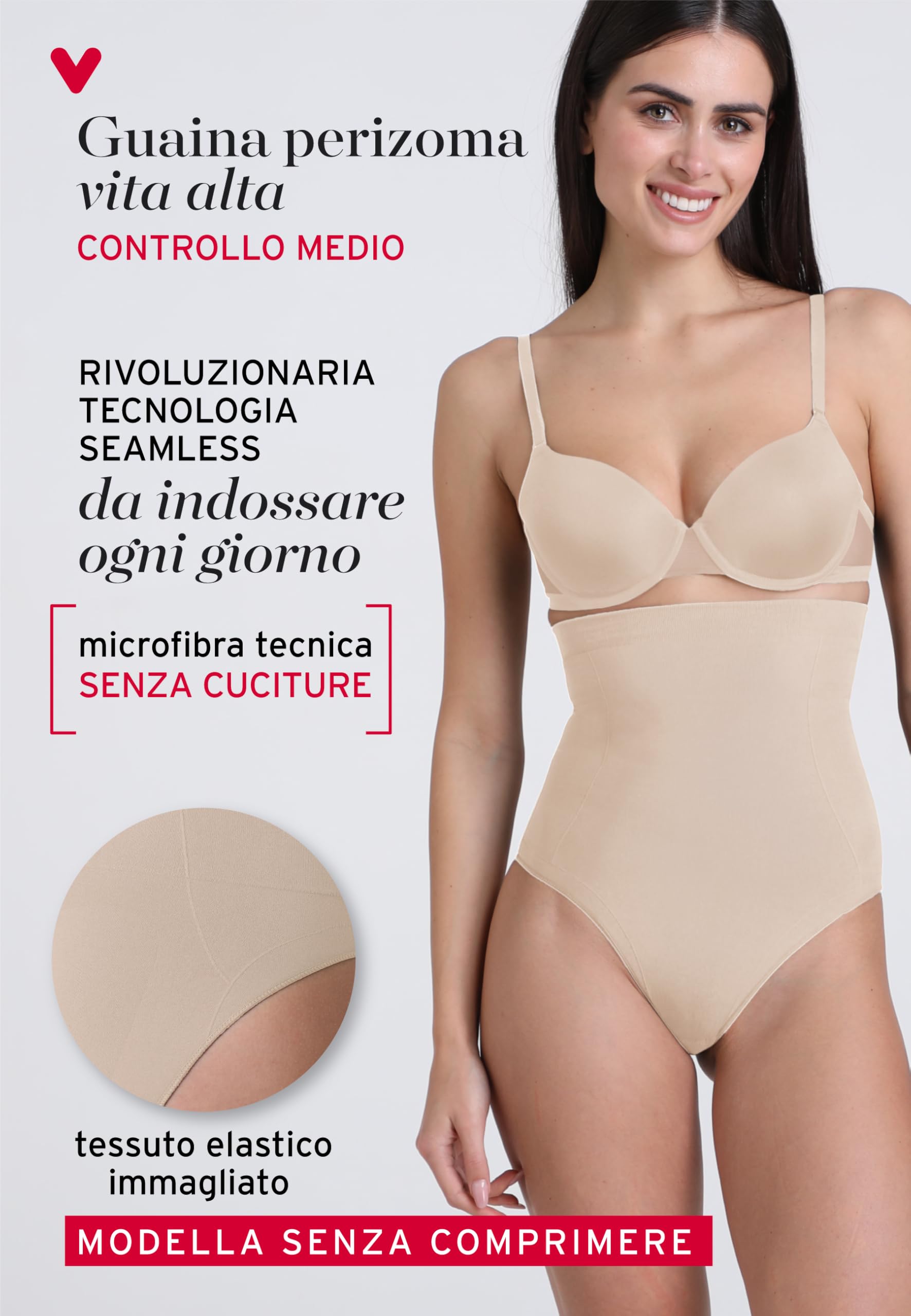 Lovable Guaina Modellante Vita Alta Seamless Perizoma | Microfibra Tecnica Senza Cuciture | Effetto Contenitivo Invisibile | Silhouette Shaping Donna