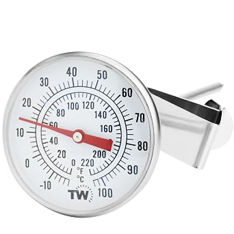 Premium Milk Thermometer for Coffee - Ideal for Milk Cheese Yoghurt Dairy Barista Making 7 Inch Probe Length