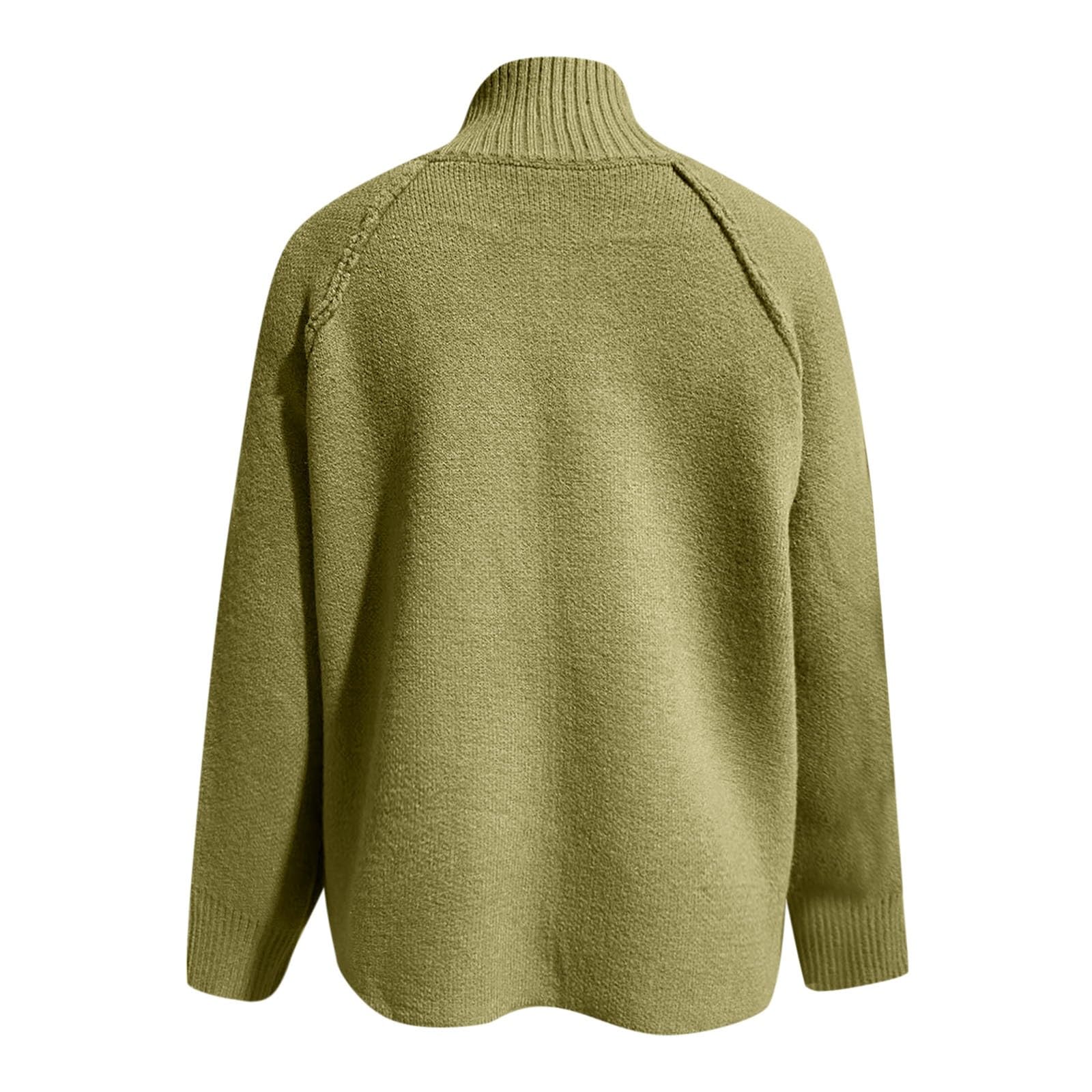 Maglione da donna, casual, con cerniera, cardigan, collo alto, maniche lunghe, morbido, caldo, vestibilità larga, top per l'inverno
