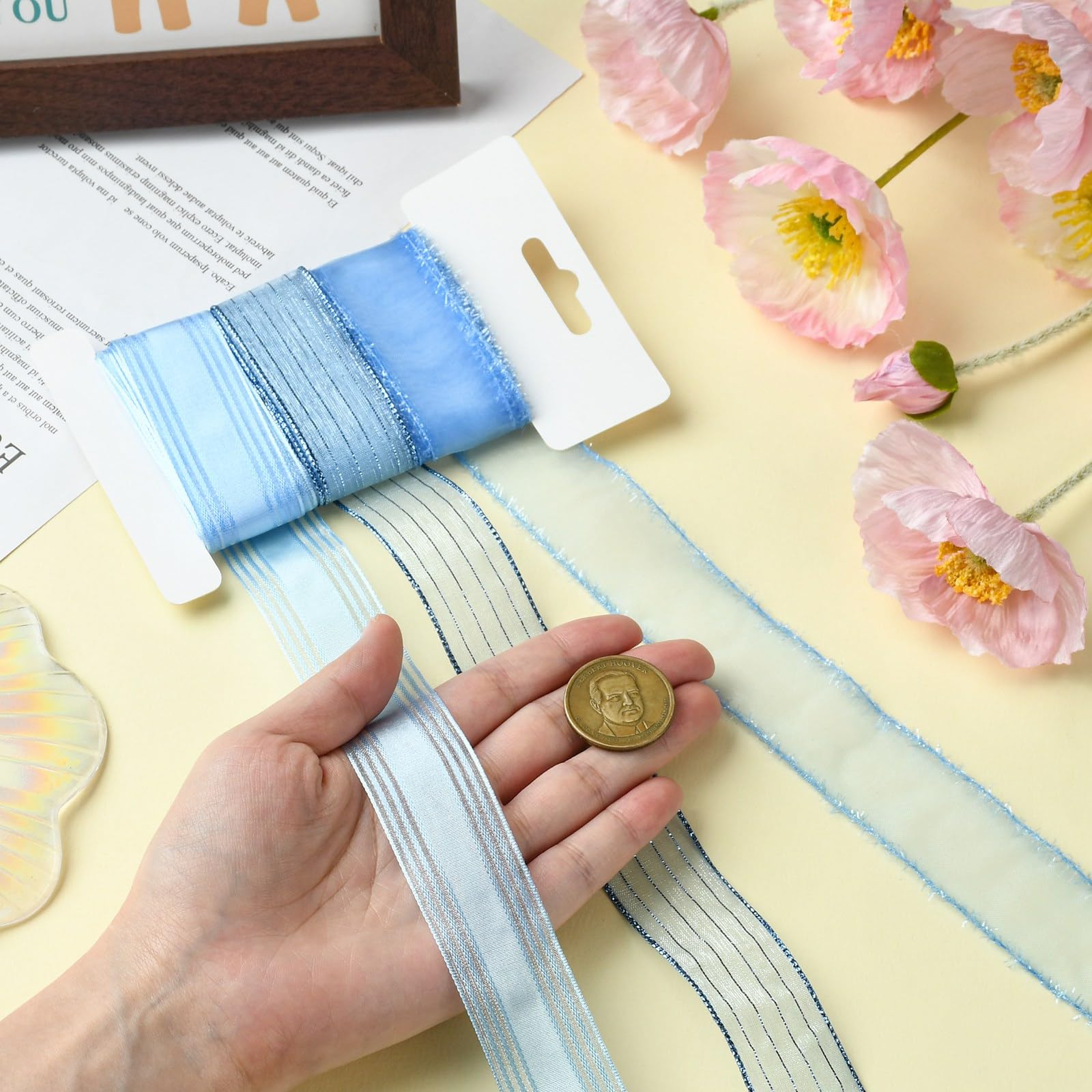 Nastro In Chiffon Blu Reale - 3 Stili, Larghezza 25 Mm, 9 Metri Totali, Per Regali, Matrimoni, Decorazioni Fai-da-te