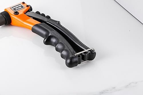 Miniatura 7 de Wensilon Pistola de remache profesional, herramienta de mano ligera, con cuatro cabezales intercambiables y cuatro brocas giratorias y funda de