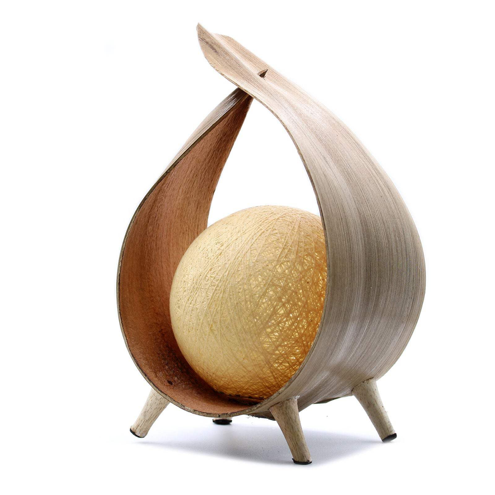 Gifts for Home and Garden - Natural Coconut Lamp - Natural Wrapover