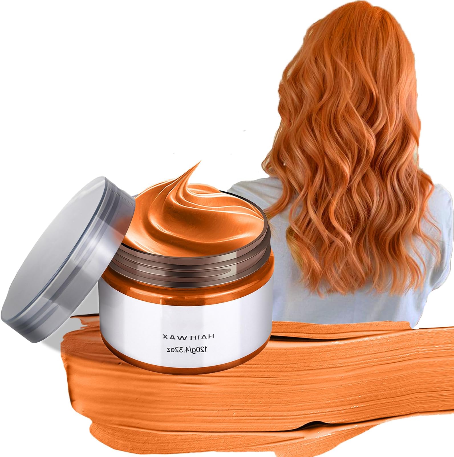 Temporary Hair Color Chalk for Girls, Orange Hair Dye, Hair Wax Color for girls Birthday Party DIY Halloween Christmas