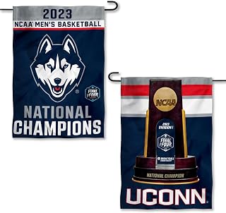 WinCraft Connecticut Huskies UCONN College Basketball 2023 National Champions Double Sided Garden Flag