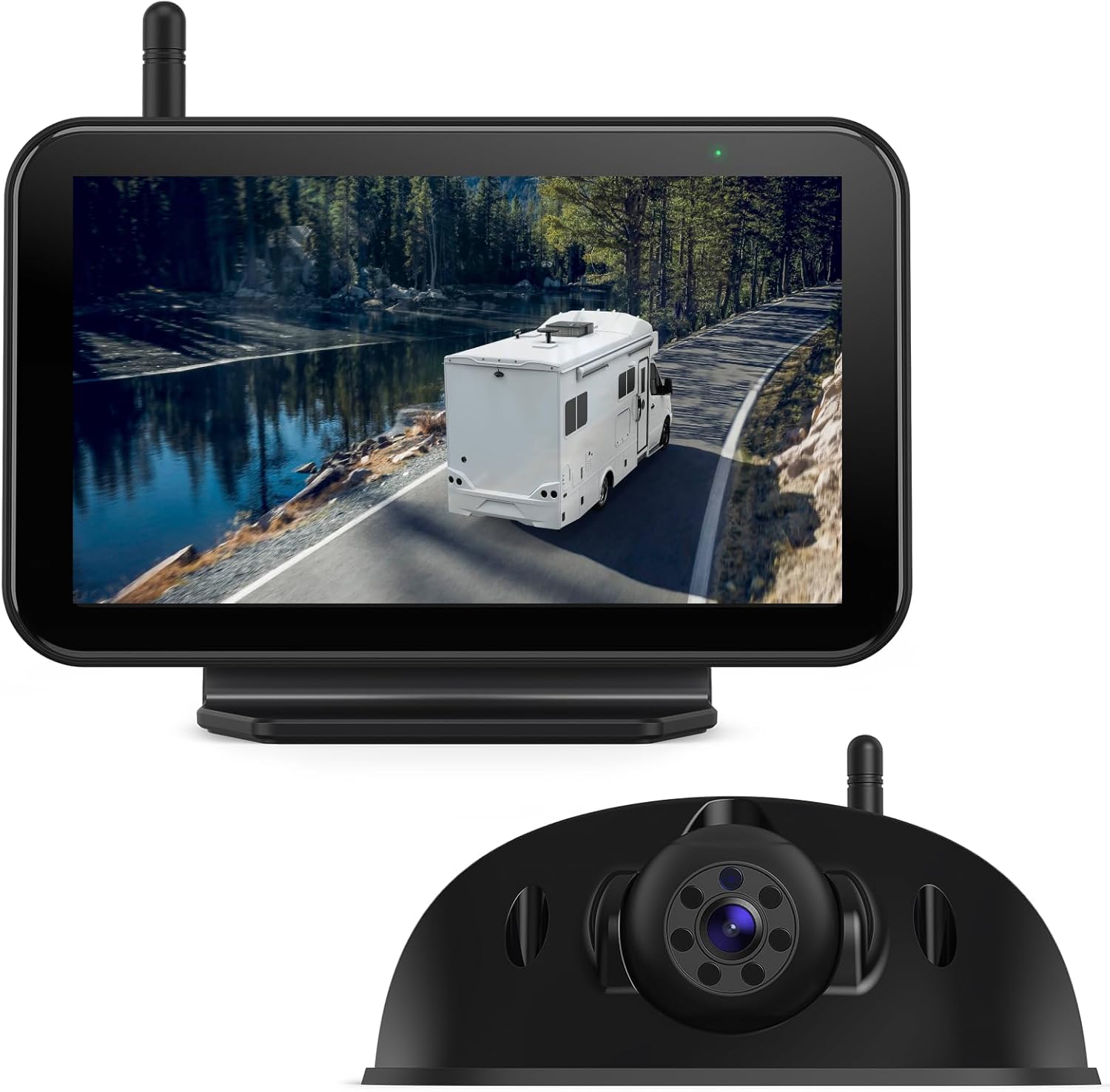 eRapta RV Backup Camera Wireless System for Furrion with 5-Inch Monitor 1080P, 1 Rear Camera, Wide-View, Video Recording, IR Night Vision, IP69 Waterproof, Plug and Play for Camper -AY5