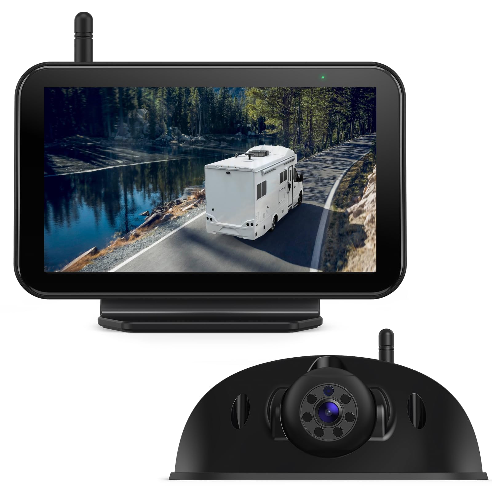 eRapta RV Backup Camera Wireless System for Furrion with 5-Inch Monitor 1080P, 1 Rear Camera, Wide-View, Video Recording, IR Night Vision, IP69