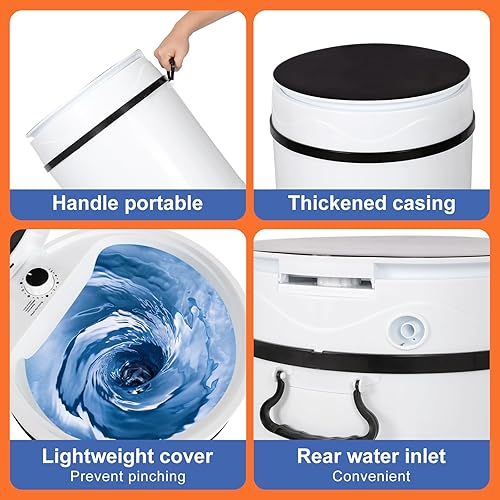 Miniatura 6 de Lavadora portátil de zapatos, evitar agua fría, lavadora semiautomática, tres funciones lavar zapatosropa y secado por centrifugado, PA cerdas