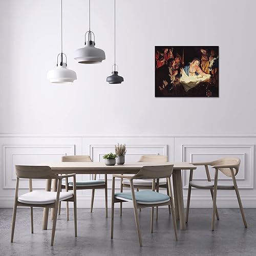 Miniatura 3 de LB Lienzo decorativo para pared, diseño de Cristo Nacimiento de Jesús, Natividad, Virgen María, Cristiana, Religión, sala de estar, dormitorio,