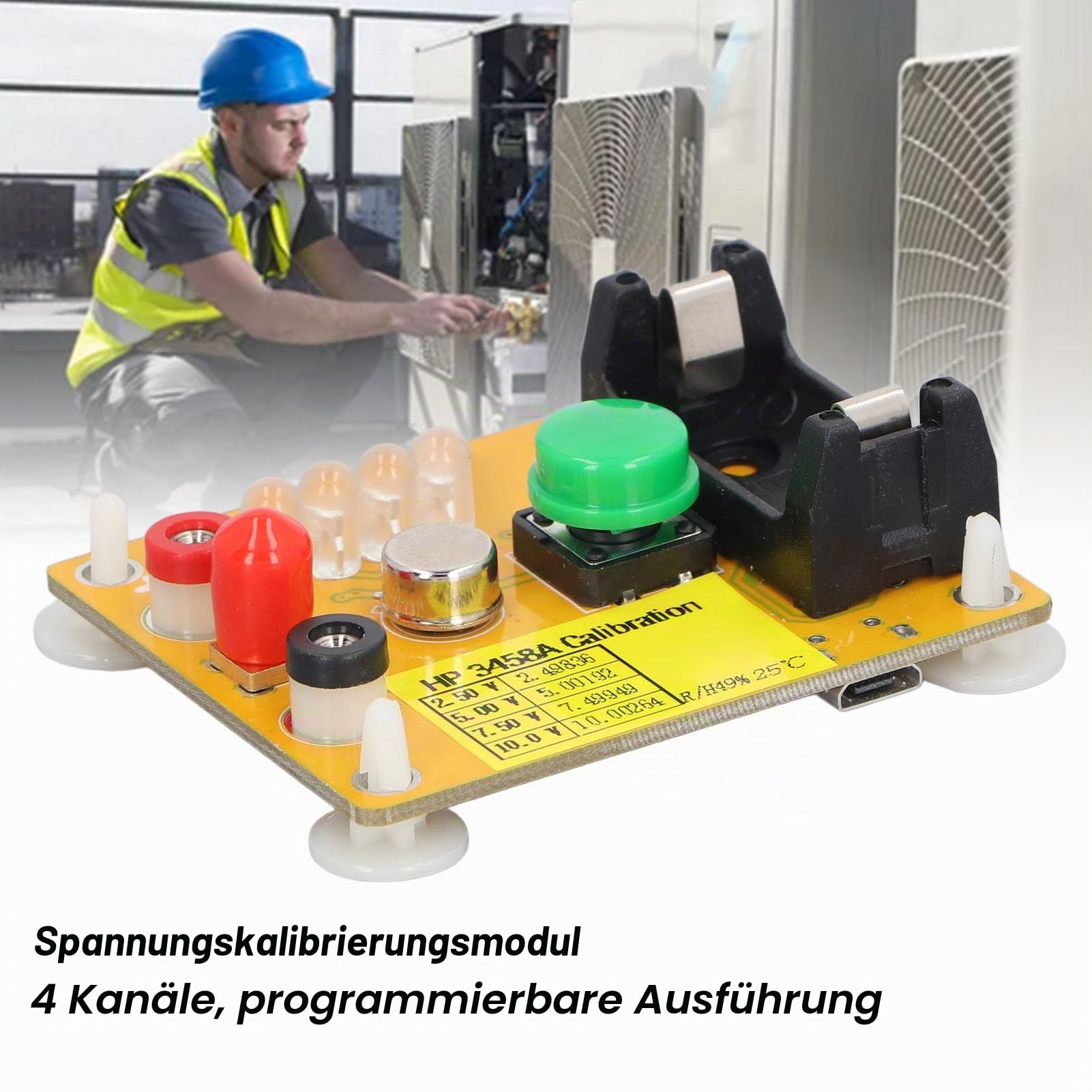 AD584 Spannungsreferenzmodul, 4 Kanäle 2,5 V 5 V 7,5 V 10 V Hochpräzises Anzeigelampen-Spannungskalibrierungsmodul Micro-USB-Schnittstelle