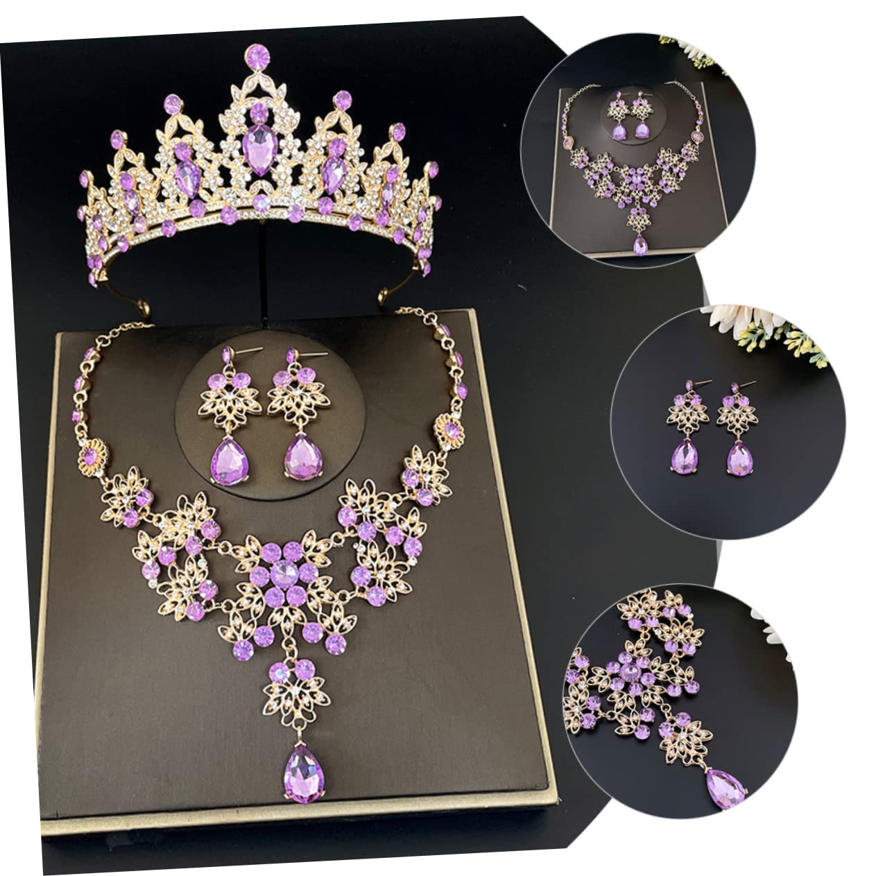 TQHGM Accessoires Crown Halskette Braut Hochzeit Braut Schmuck Brautbrautjungfer formeller Schmuck Strass
