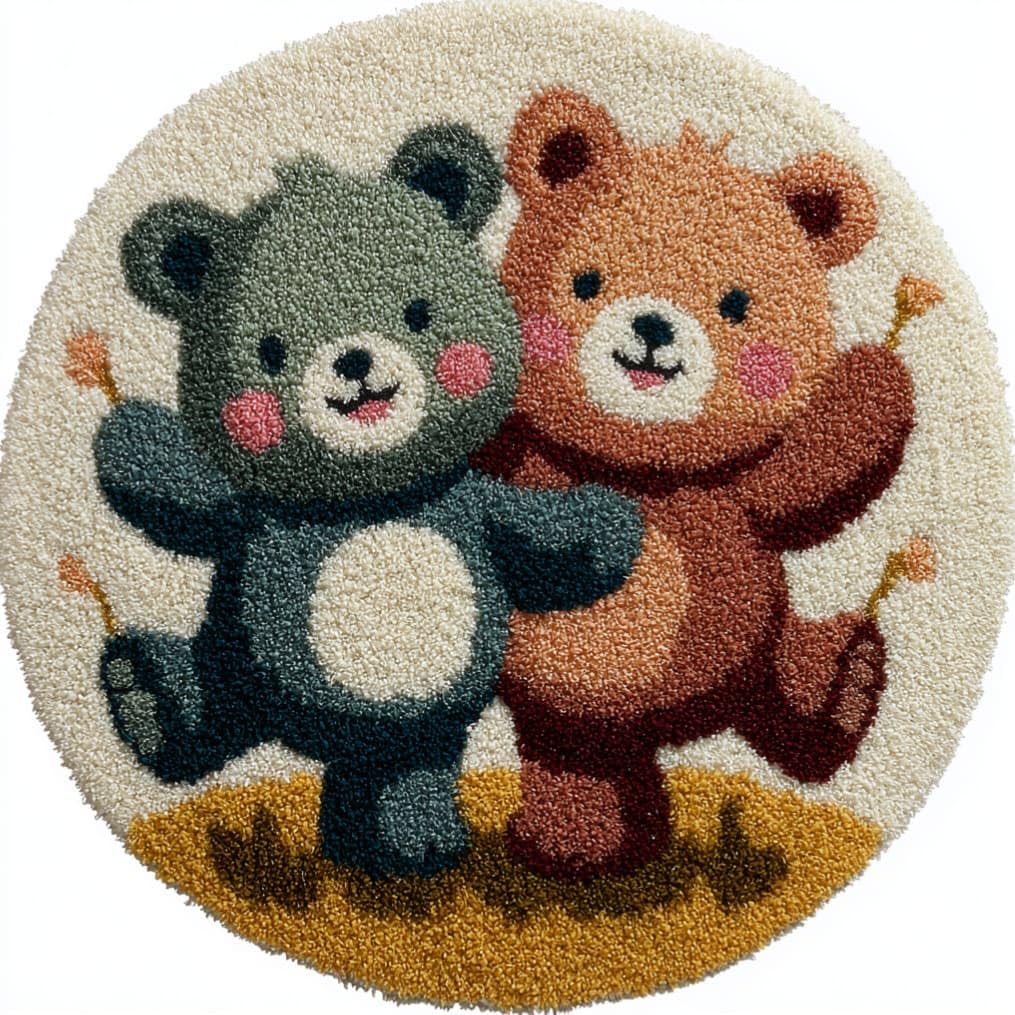 Kitquiver Latch Hook Cushion Kits A Latch Hook Craft Kit Rug Cartoon 50X50cm