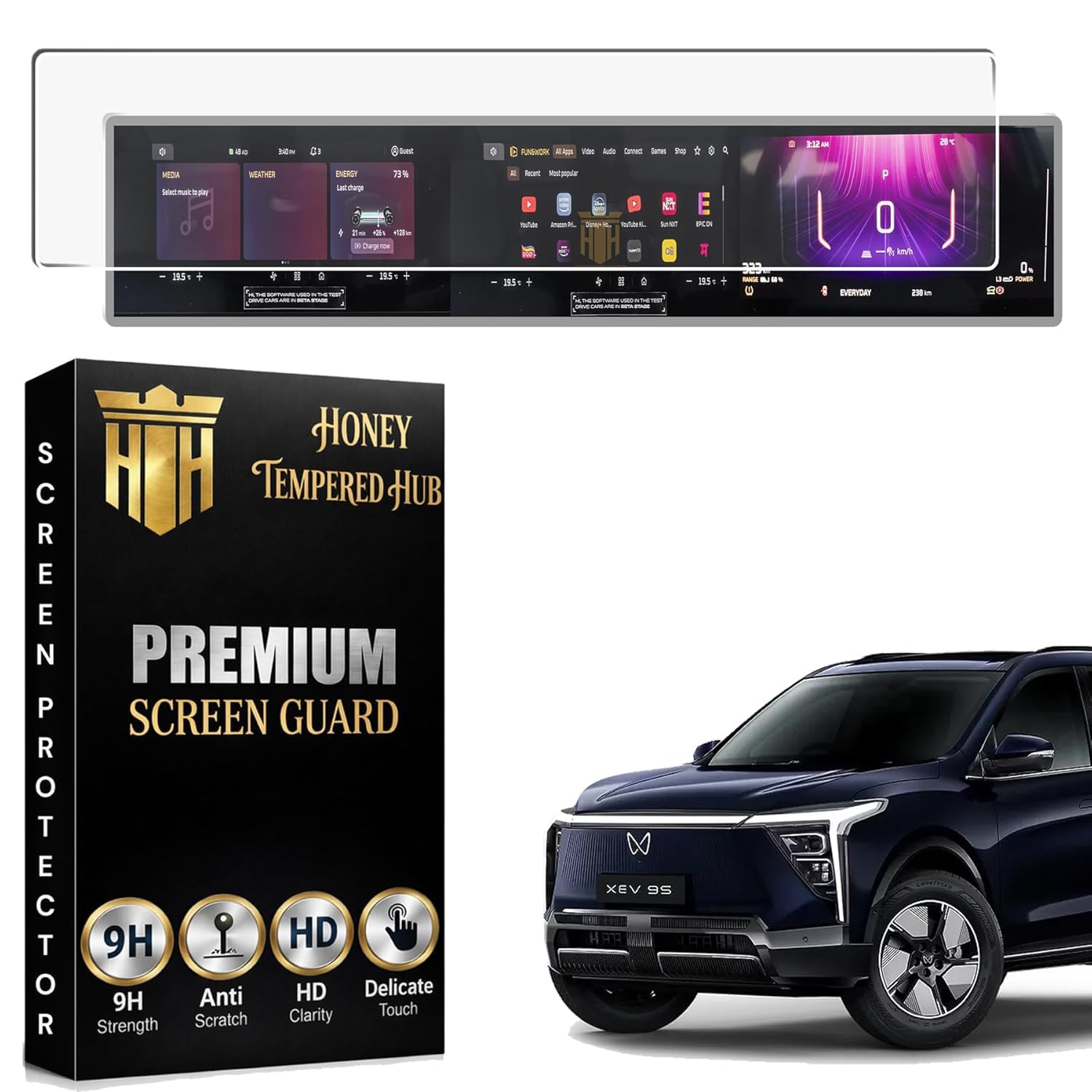 Glossy Screen Guard Combo For NEW MAHINDRA XEV 9S 2026/12.3 INCH INFOTAINMENT PROTECTOR/Anti Scratch / Xev9S Electric Car Display Accessories [Not Tempered Glass] (NEW MAHINDRA XEV 9S 2026-12.3 Inch)-image-22