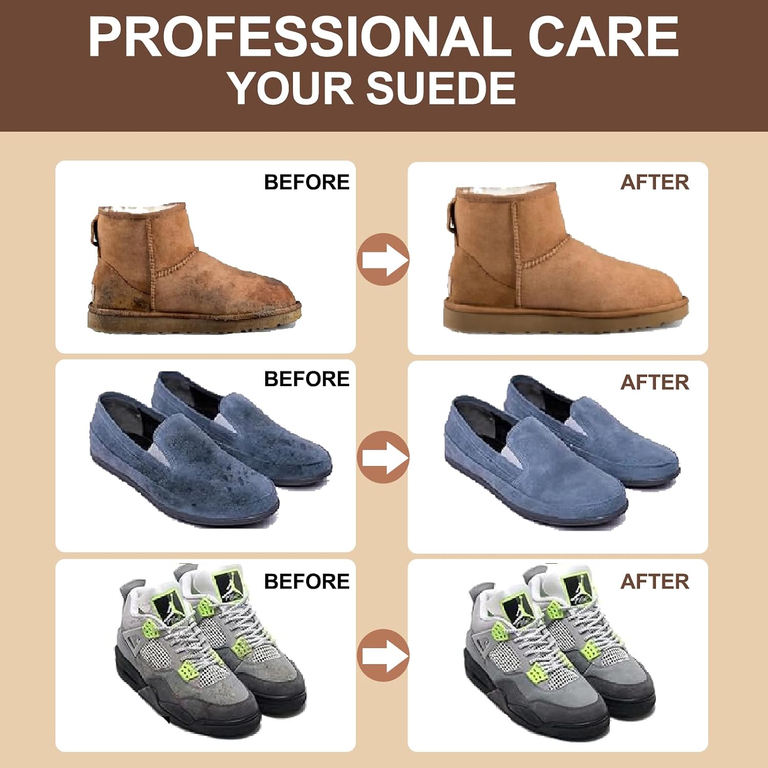 Suede Shoe Cleaner – 6.76 Oz Suede & Nubuck Shoe Cleaner with Brush & Towel, Suede Cleaner Cleans Removes Stains & Dirt for Suede, Nubuck Shoes, Boots, Bags, Furniture & More