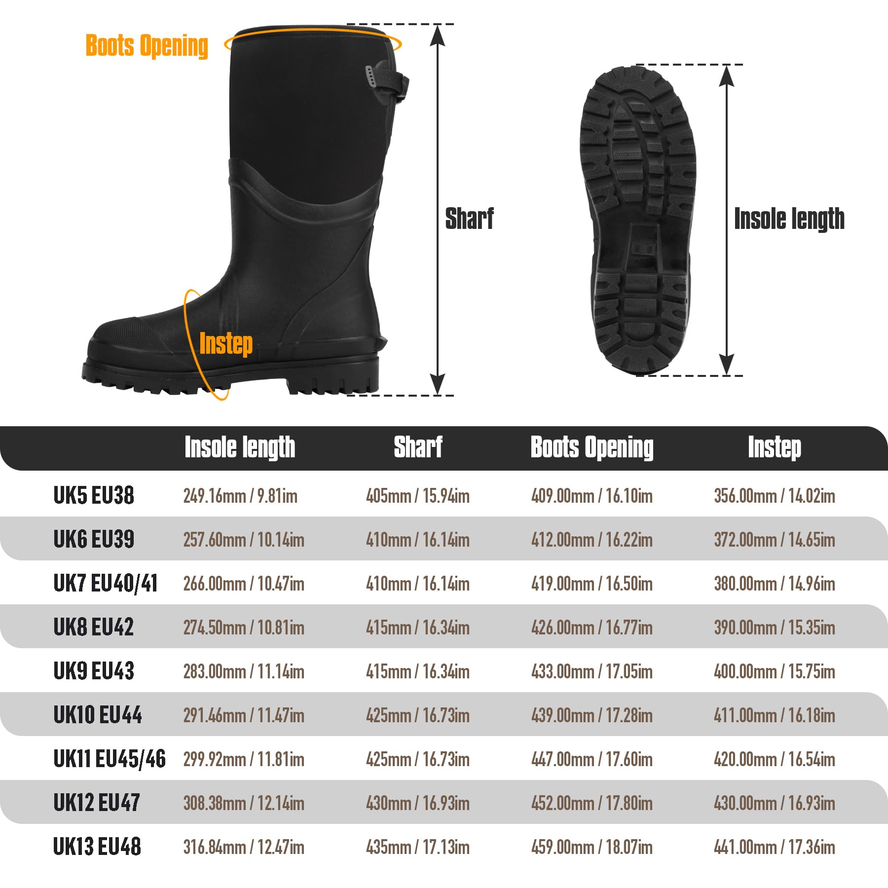 GUGULUZA Botas de goma aisladas de neopreno impermeables para caza y pesca