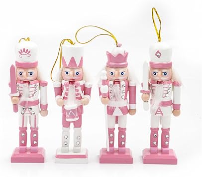 Nutcracker Christmas Decor, 5 Inch Wooden Nutcracker Soldier Figures Set