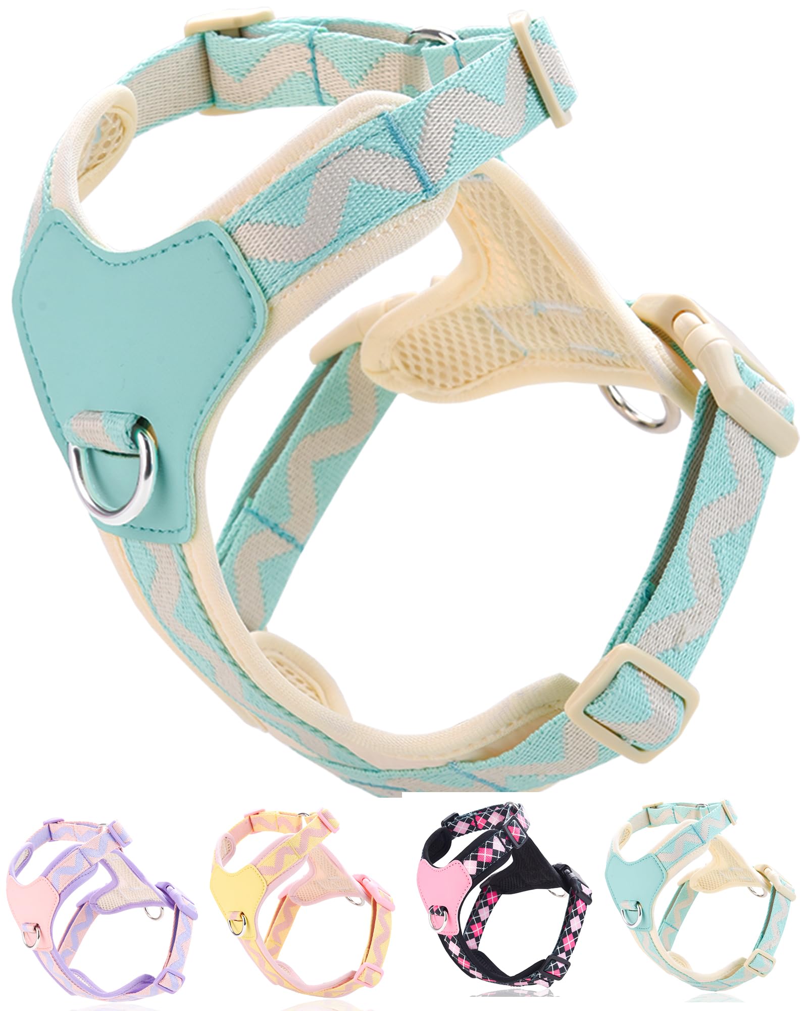 Petank Blue Medium Dog Harness for Medium Dogs, No Pull Dog Harness with 2 Leash Clips,Puppy Harness, Adjustable Dog Vest Harness (Blue, M)