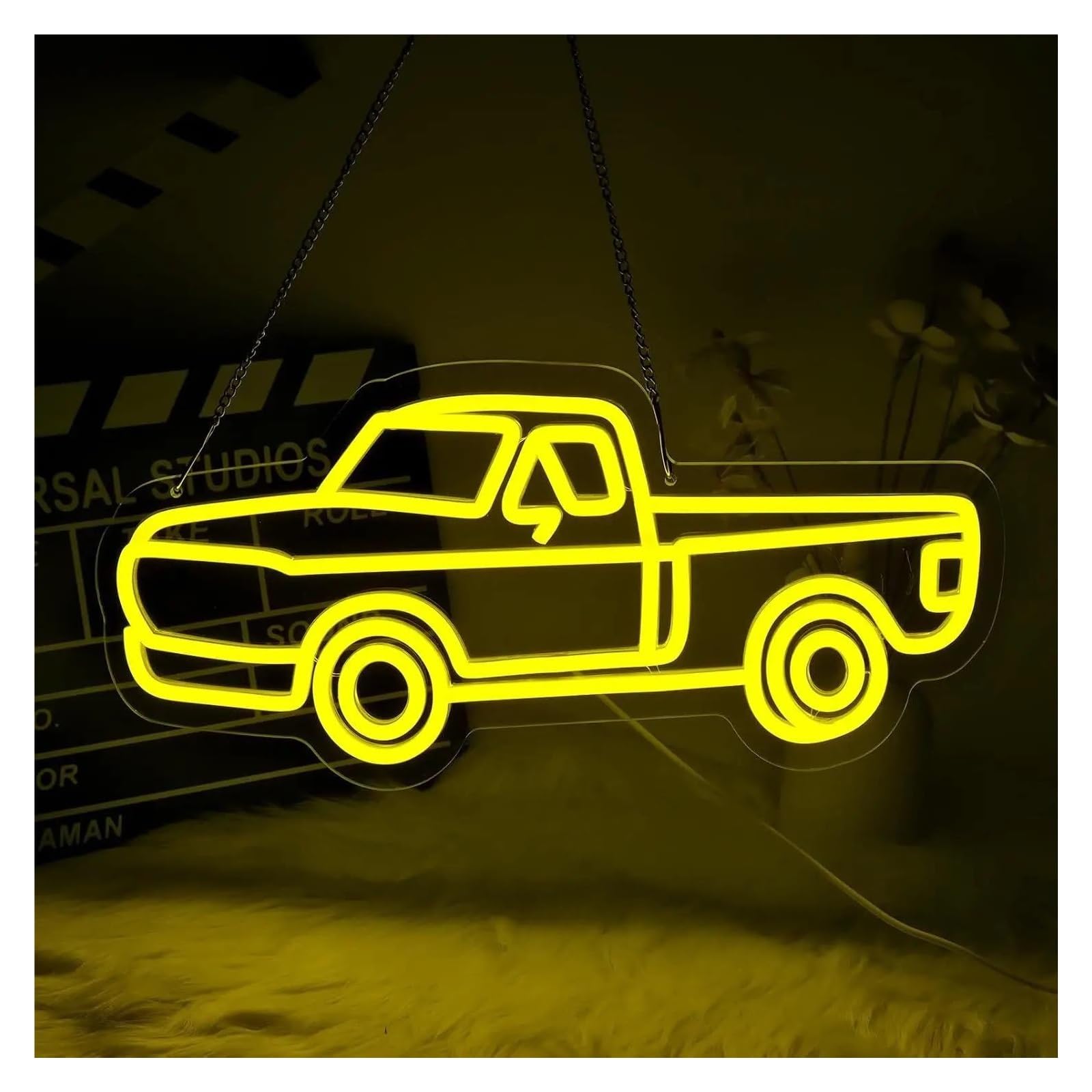 LEMST Signs Lamp Truck Neon Sign Dimmable Vehicle Car Neon Light for Bedroom Home Garage Birthday for Boys Room Playroom 17x42cm