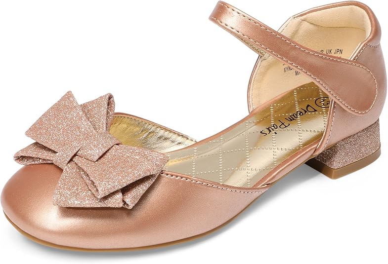 Dream Pairs Meisjes Jurk Schoenen Gesloten Teen Hoge Hakken Enkelband