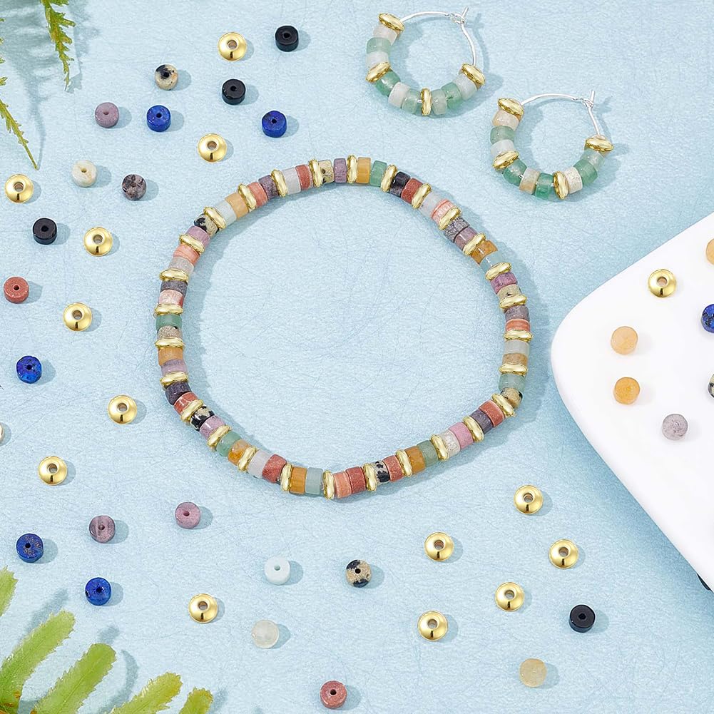 NBEADS Kit Perline Heishi - 219 Pezzi In Howlite Sintetica E Ottone, Per Creazione Gioielli - 4