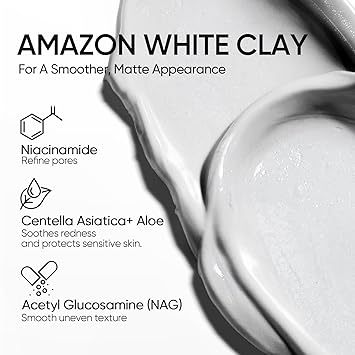 SKINTIFIC Amazonian White Clay Purifying Stick, Deep Clean Pores Mud Mask with Volcanic Soil, Pore Minimizer, Gentle Exfoliating, Refines Pores, Smoothing Skin, Non-Drying, Skincare Facial Mask
