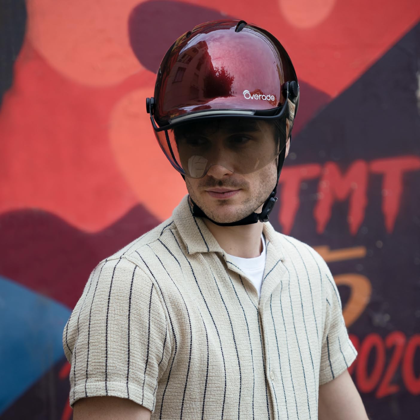 OVERADE - Visière | Écran Teintée pour Casque Life | Protection Contre la Pluie, Le Soleil et Le Vent | Compatible Lunettes de Vue | Fixation Rapide et Rotative | Innovation Française