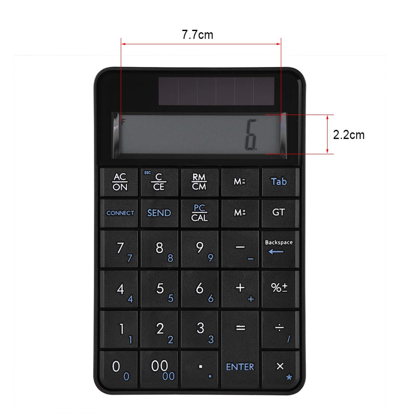 Teclado numérico 2 en 1, Mini USB 2.4G Inalámbrico 2 en 1 29 Teclas Teclado numérico Teclado y calculadora con Pantalla LCD Apto para Windows xp/Vista/7/8/10