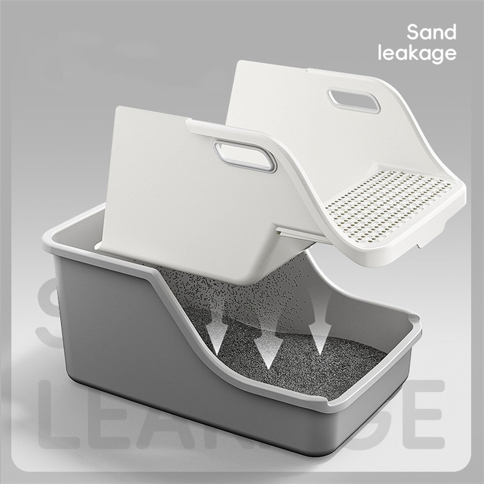 Exclusivo para Gatos y Perros Bandeja de Arena Antiadherente Extragrande for Gatos a Prueba Salpicaduras Inodoro for Mascotas semicerrado Abierta Fácil Limpiar para Interiores