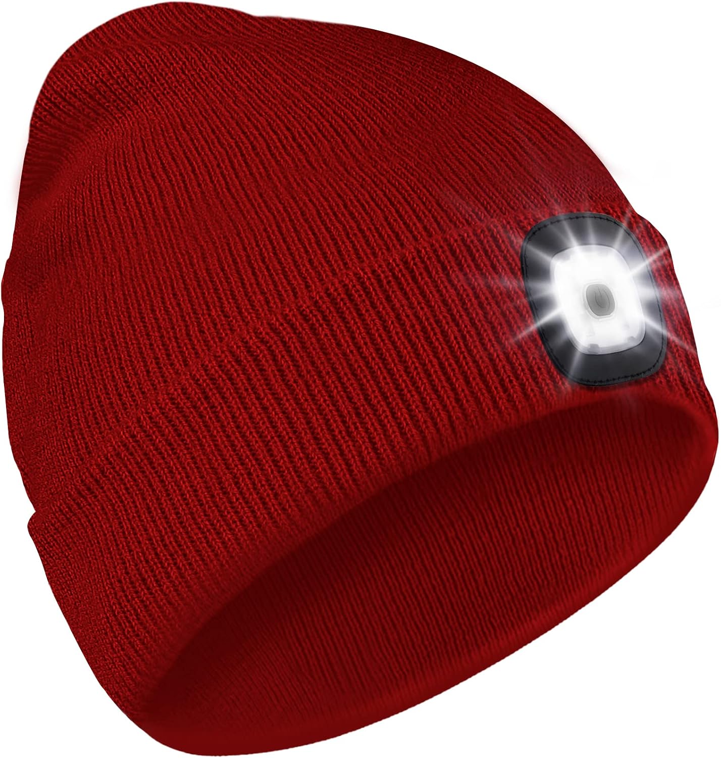 Deilin Upgraded Unisex LED Lighted Beanie Hat, Rechargeable Adjustable Brightness Headlamp Winter LED Hat Light