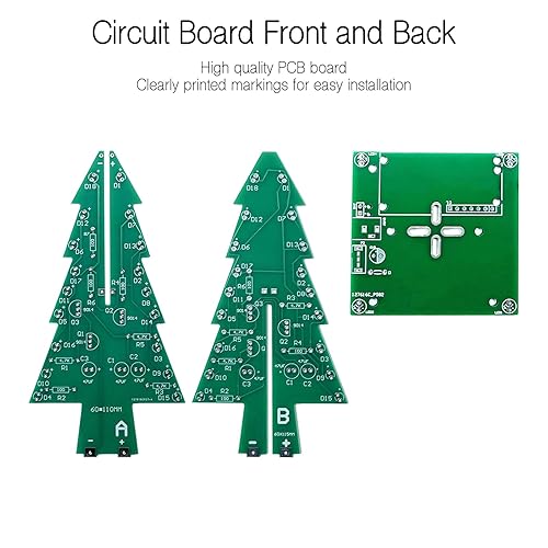 Miniatura 5 de EIELE - Kit de práctica de práctica de soldadura para árbol de Navidad colorido, hoja recta, para principiantes, adecuado para proyectos de