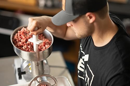 Miniatura 5 de Carne! 1 picadora de carne HP con 3 tubos de relleno, 2 placas de molienda de acero inoxidable y una placa de relleno de acero inoxidable para hacer