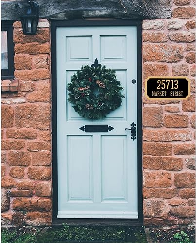 Vista 12 de Placa de dirección de metal personalizada, letreros de números para placa de pared de casa, letrero de dirección de nombre de calle, números de casa