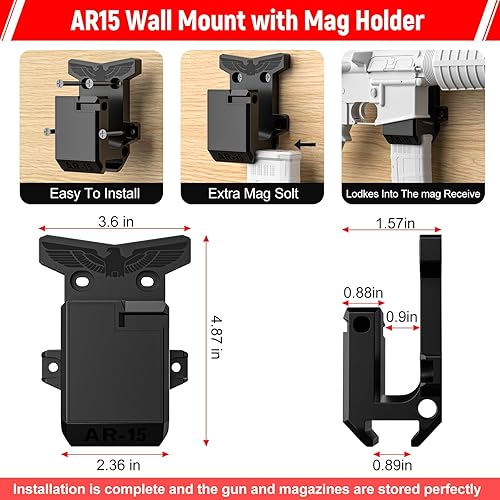 Miniatura 3 de Soporte de pared para pistola para rifle 2235.56 con material PA fuerte y sólido y sistema de organización de almacenamiento para tratamiento de