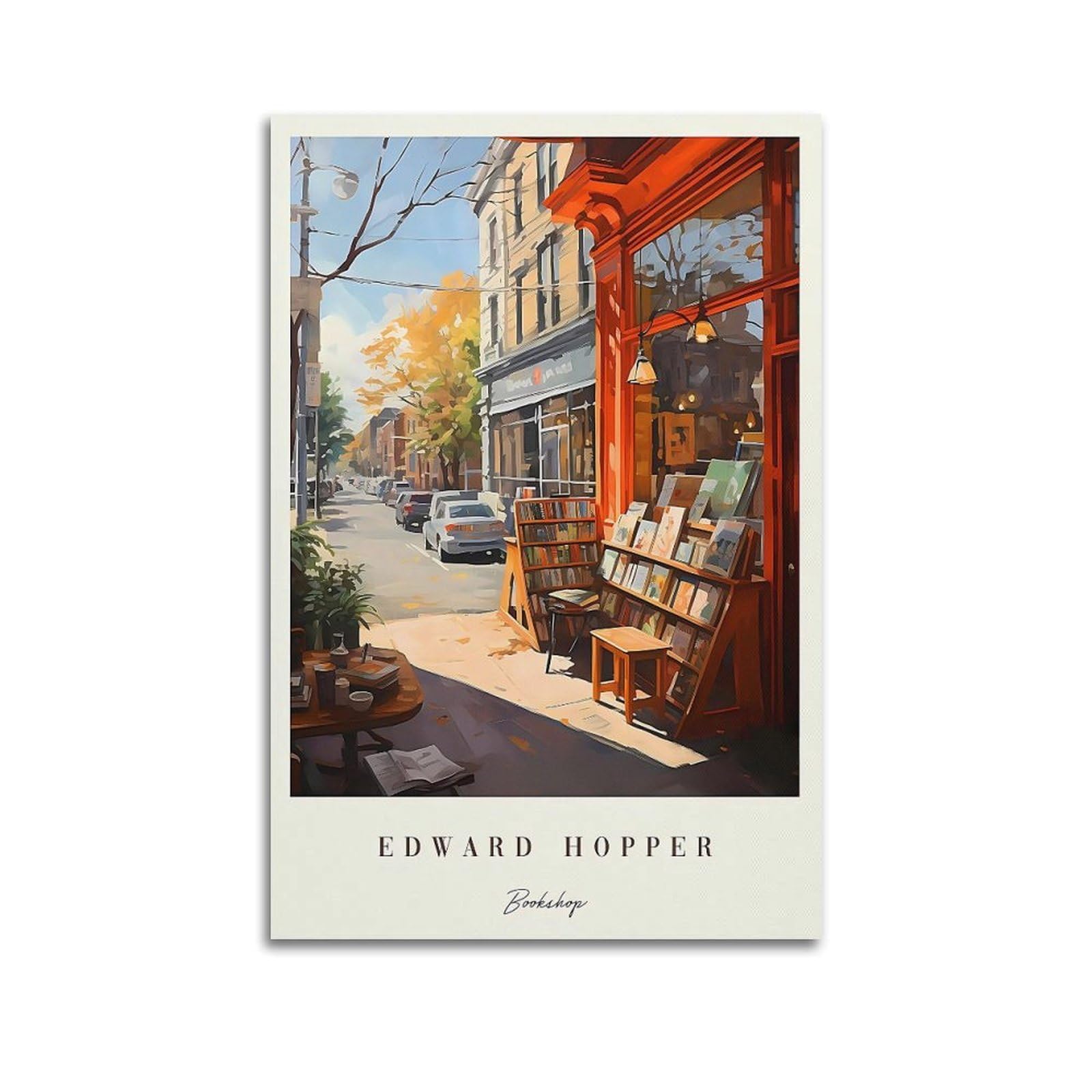 Jocrynsi Unframe-Style Edward Hopper Painting Poster Canvas Vintage Beige Wall Art Posters Aesthetic Canvas Wall Art Print Home Decor For Bedroom Living Room08x12inch(20X30cm)
