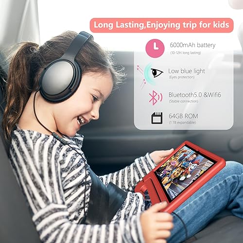 Miniatura 6 de Tablet para niños de 3 a 12 años, 10.1 pulgadas, Android 14, 6000mAh, 8GB RAM+64GB ROM (Expandible a 1TB), Tablet para niños WiFi6, Espacio para