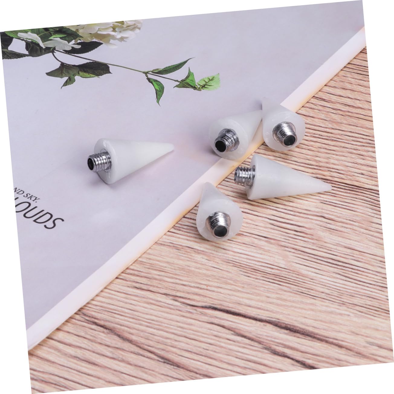 Mikinona 10Pcs Nail Wax Head Dotting Pens for Gemstone Art Dual Ended White Wax Tips for Nail Decoration for Nail Art and Rhinestone Application