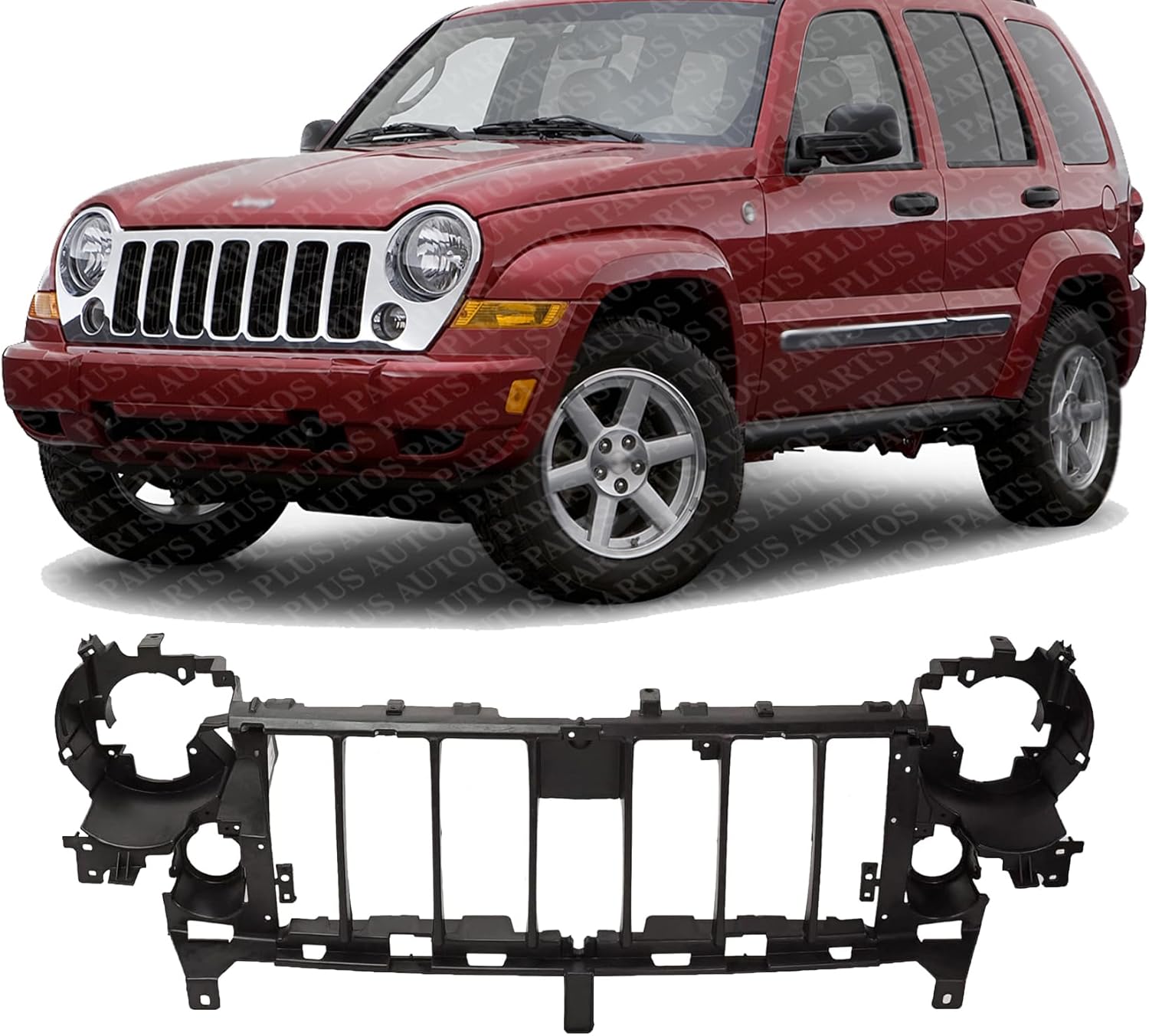 AUTOS PARTS PLUS Front Header Panel Plastic Direct Replacement Compatible With 2005-2007 Jeep Liberty CH1223101 55156755AF