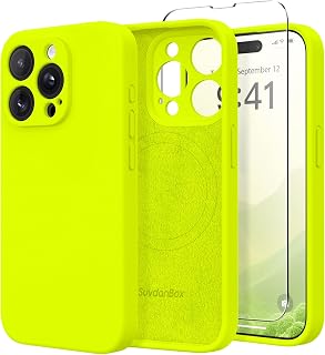 Magnetic for iPhone 14 Pro Max Case Silicone Fluorescent Green