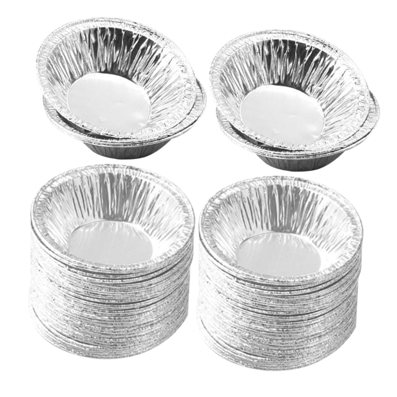 COLLBATH Mini Moldes Redondos de Aluminio Excelente Conductividad Térmica y Diseño Compacto 500 para Tartas de Huevo para Panaderías y Restaurantes