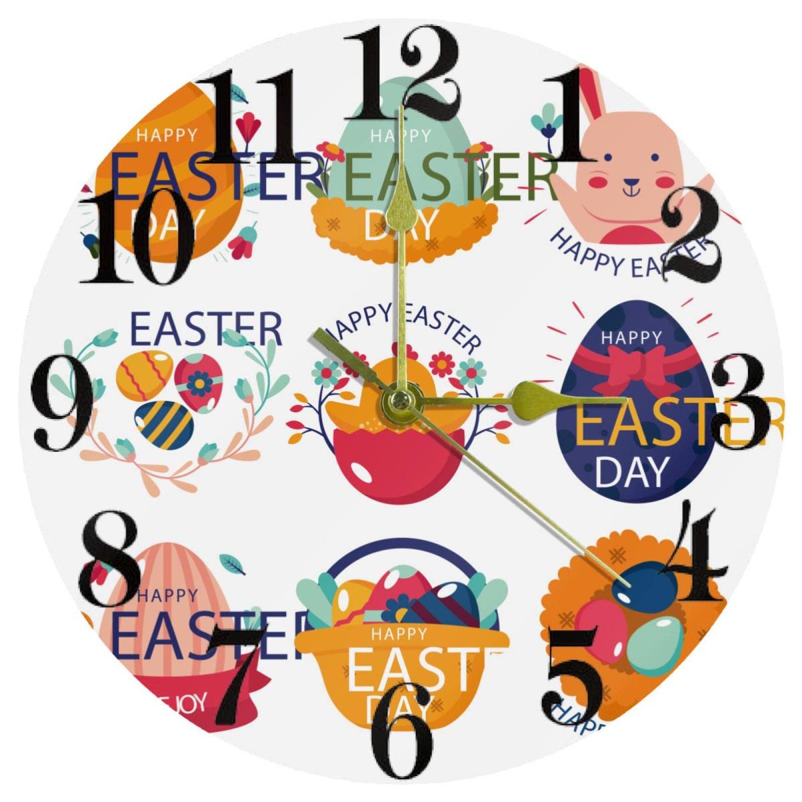 Horloge murale ronde à quartz de 25,4 cm silencieuse pour salon et bureau