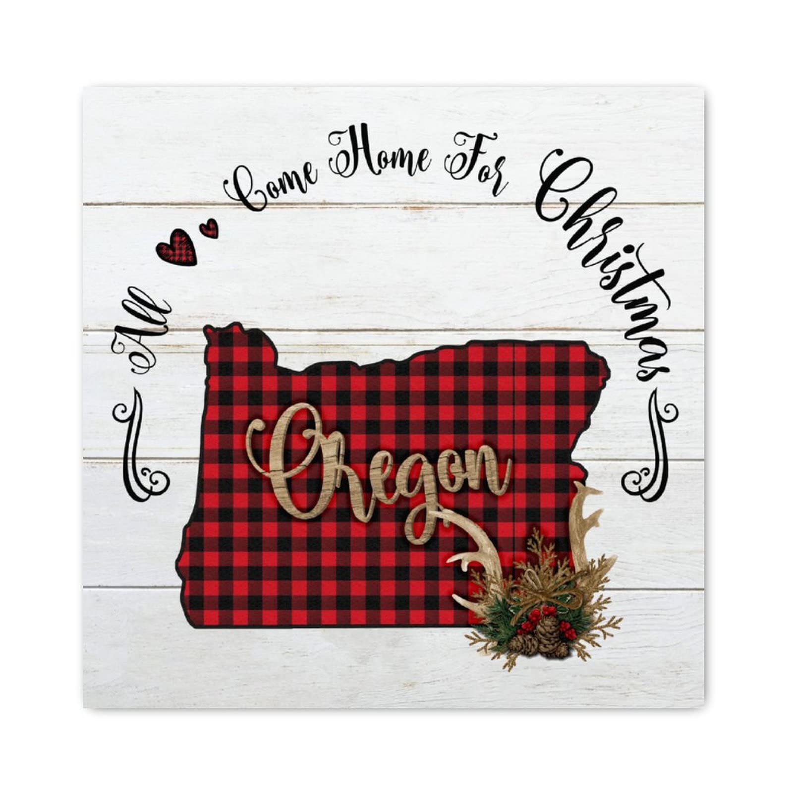 Panneau de Noël en bois idée cadeau maison style ferme US 30cm