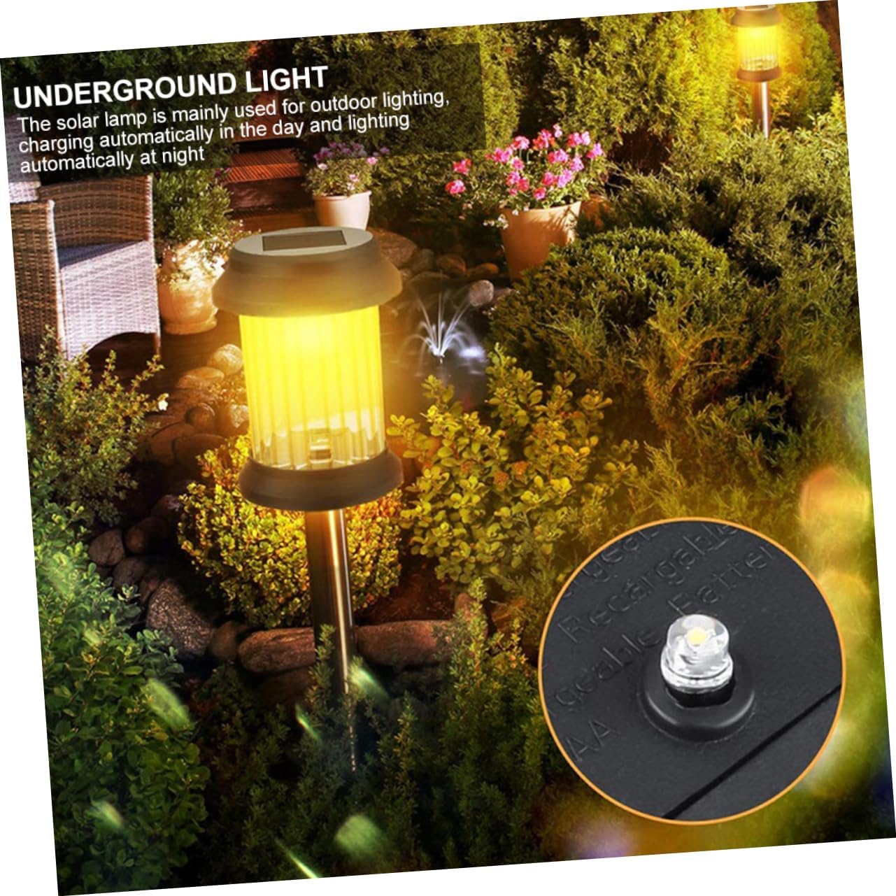 DOITOOL 6pcs Solar Lawn Lights Led Ground Plug Lamps for Outdoor Garden Decoration Landscape Lighting for Pathways Yards and Walkways