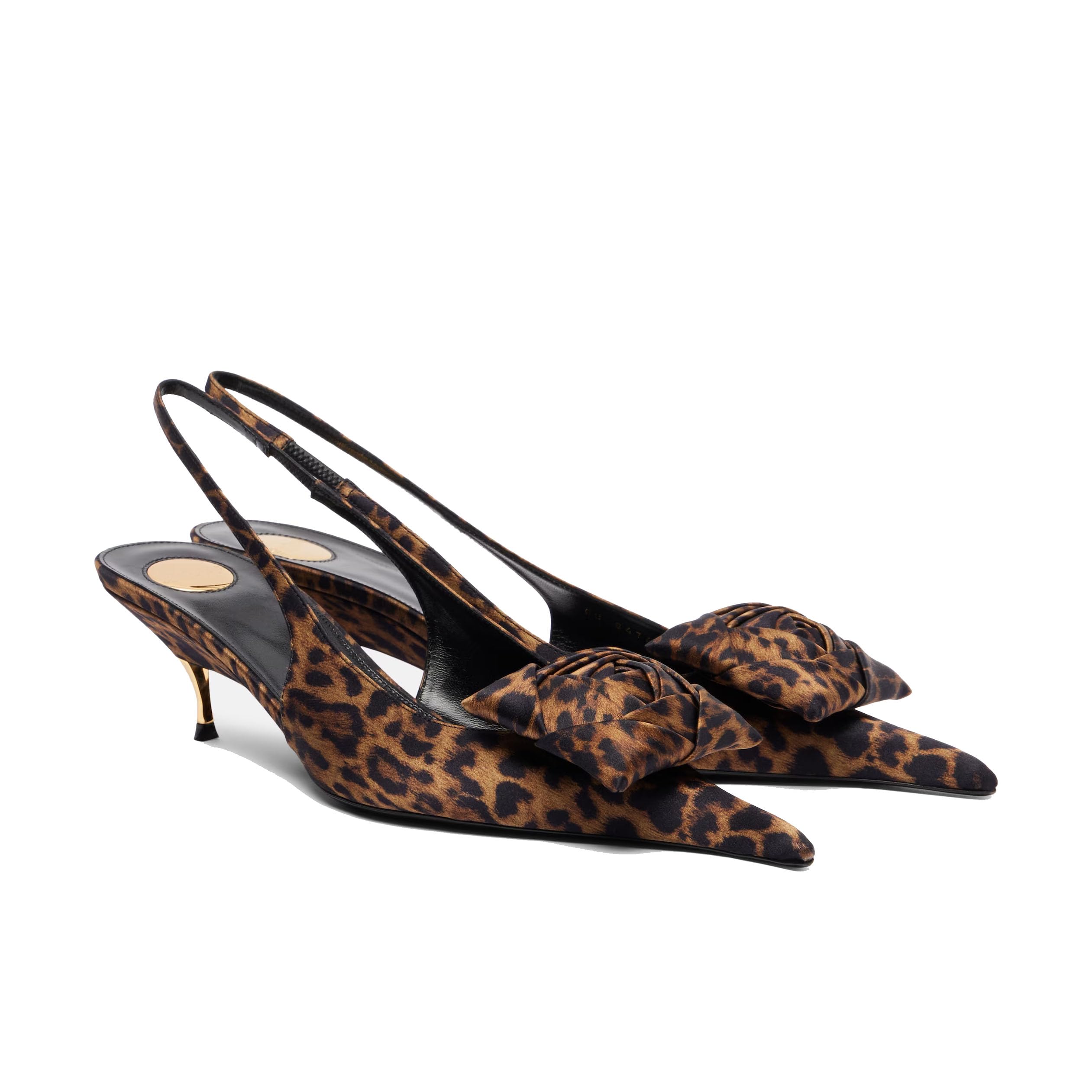Women's Slingback Heels Floral Appliqués Pointed Toe Stiletto Metal Kitten Heels Leopard Elegant Party Shoes for Evening, Wedding, Office-image-41