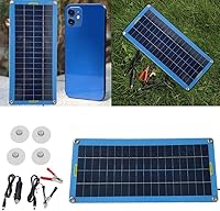 Vista 4 de 30W Solar Car Battery Charger, 12V Polycrystalline Solar Panel Car Battery-Charger with Blocking Diode to Prevent Reverse-Discharge for Vehicle &